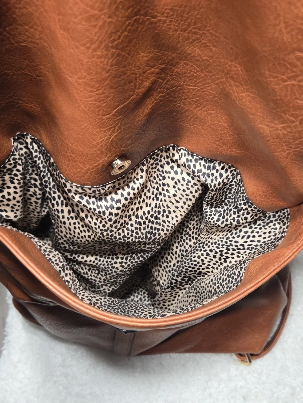 Women's Faux Leather Backpack Purse Brown Turn Lock